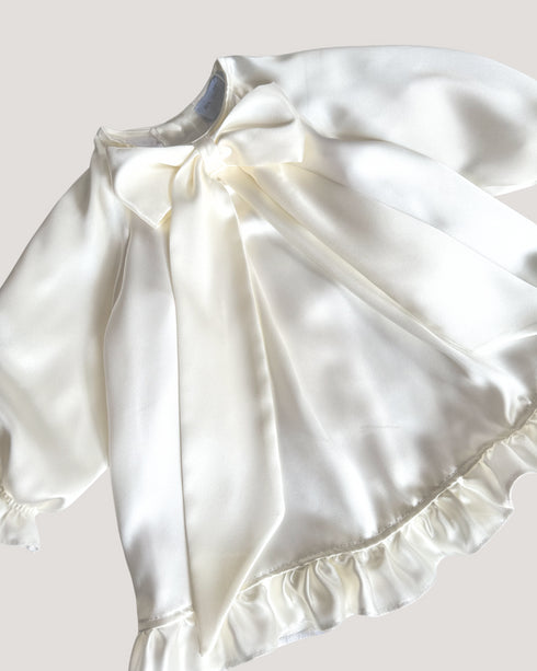 SATIN DRESS WITH RUFFLES